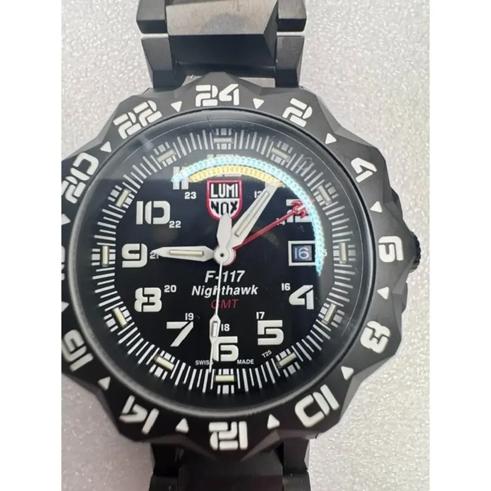NEW Luminox F-117 Nighthawk GMT Gunmetal Divers Quartz Men's Watch XA.6422